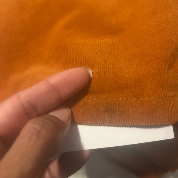 WeWoreWhat 70's Corduroy Jumpsuit Puff Sleeves Flare Legs Retro Y2K Orange, XS - Picture 7 of 7